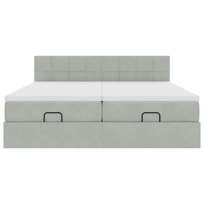 Struttura Letto Pouf con Materassi 180x200 cm Velluto - homemem39