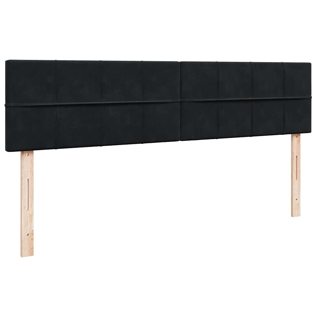 Struttura Letto Pouf con Materassi Nero 180x200 cm in Velluto | homemem39