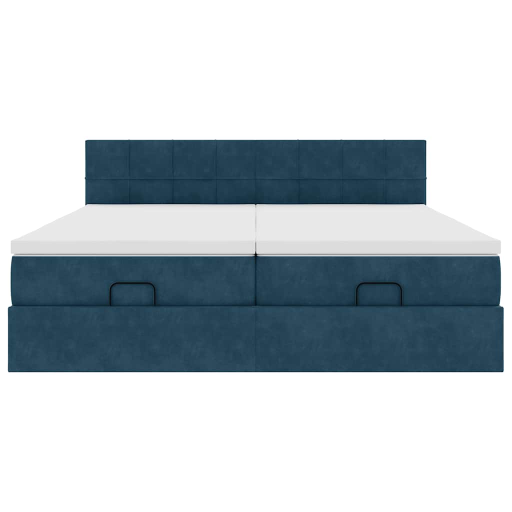 Struttura Letto Pouf con Materassi 180x200 cm Velluto