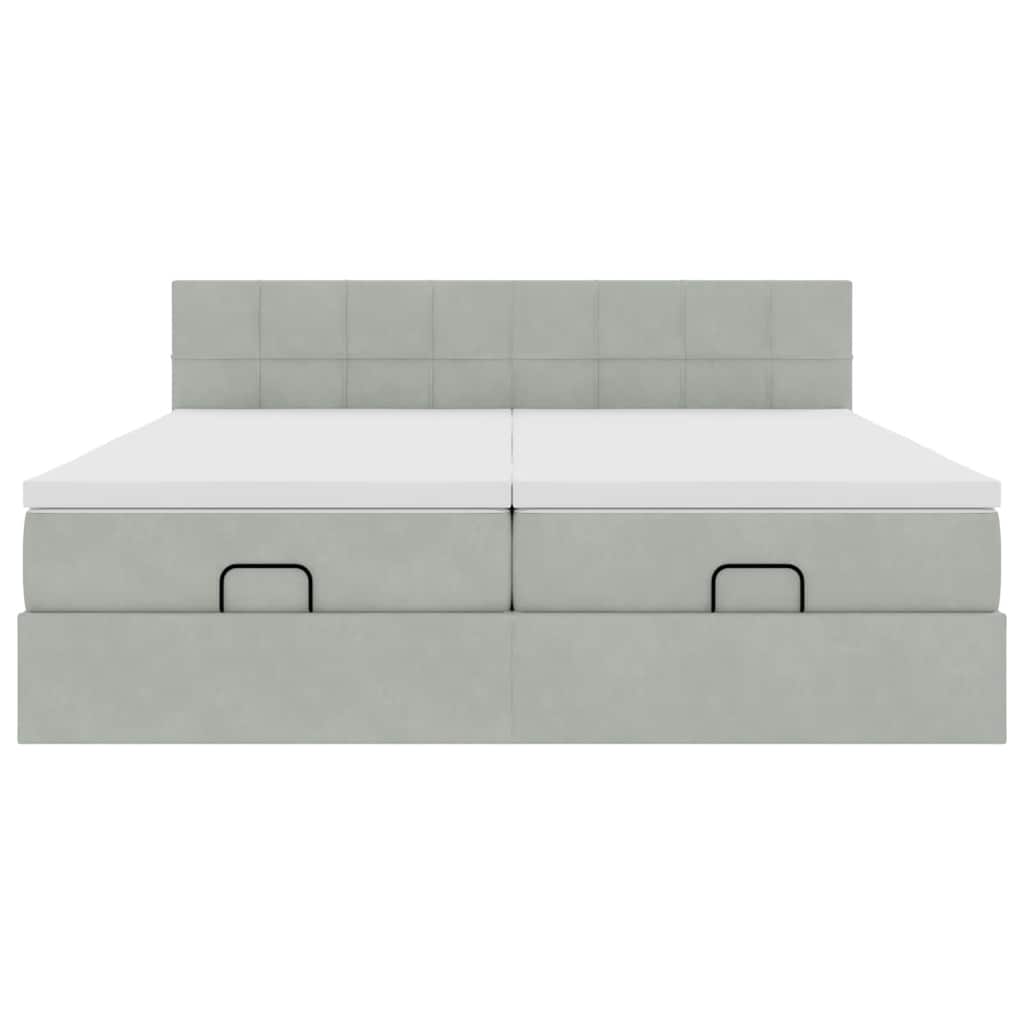 Struttura Letto Pouf con Materassi 200x200 cm Velluto - homemem39