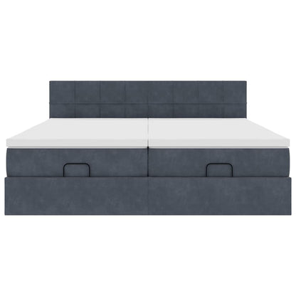 Struttura Letto Pouf con Materassi 200x200 cm Velluto - homemem39