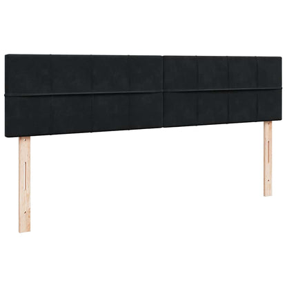 Struttura Letto Pouf con Materassi Nero 200x200 cm Velluto - homemem39