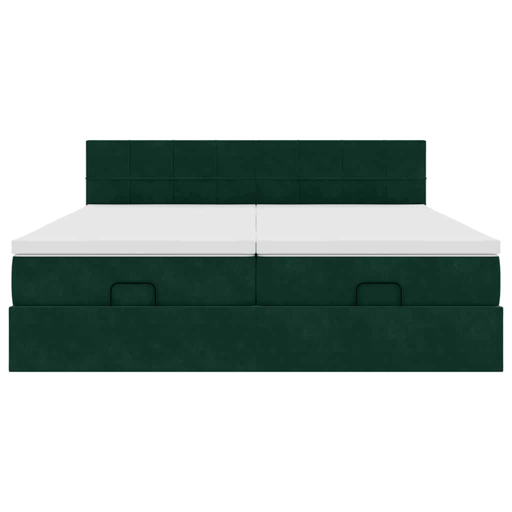 Struttura Letto Pouf con Materassi 200x200 cm Velluto