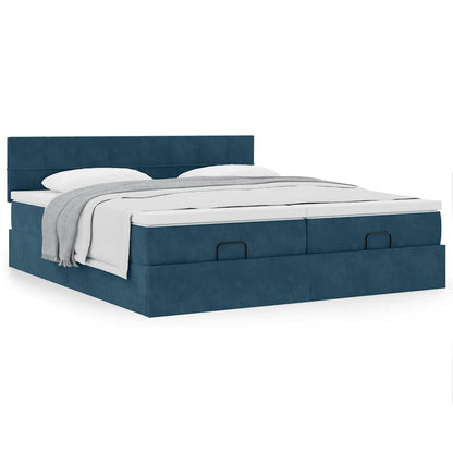 Struttura Letto Pouf con Materassi 200x200 cm Velluto | homemem39