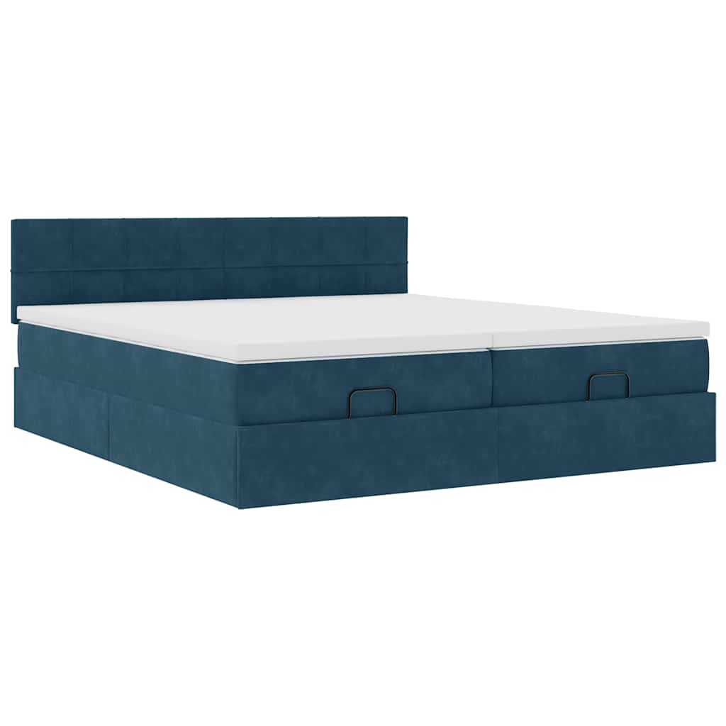Struttura Letto Pouf con Materassi 200x200 cm Velluto | homemem39