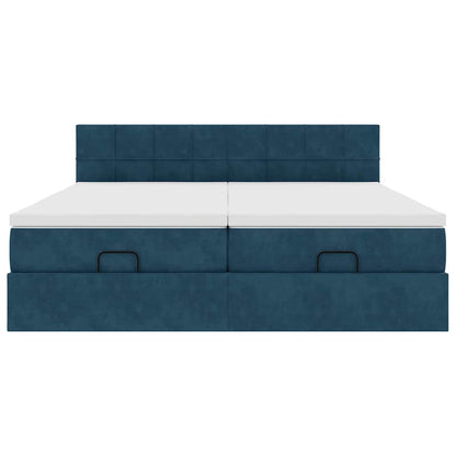 Struttura Letto Pouf con Materassi 200x200 cm Velluto | homemem39
