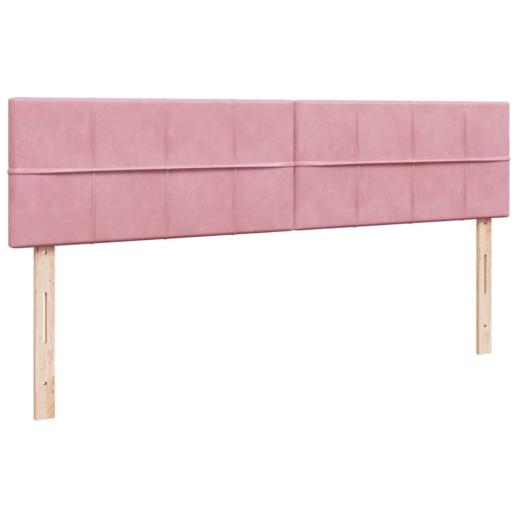 Struttura Letto Pouf con Materassi Rosa 200x200 cm Velluto - homemem39
