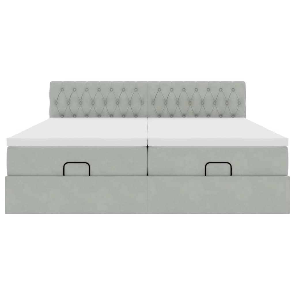 Struttura Letto Pouf con Materassi 160x200 cm in Velluto