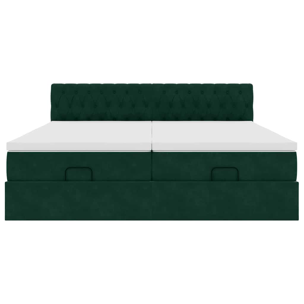 Struttura Letto Pouf con Materassi 160x200 cm Velluto