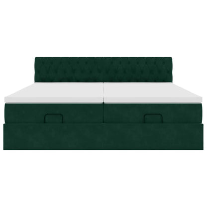 Struttura Letto Pouf con Materassi 160x200 cm Velluto