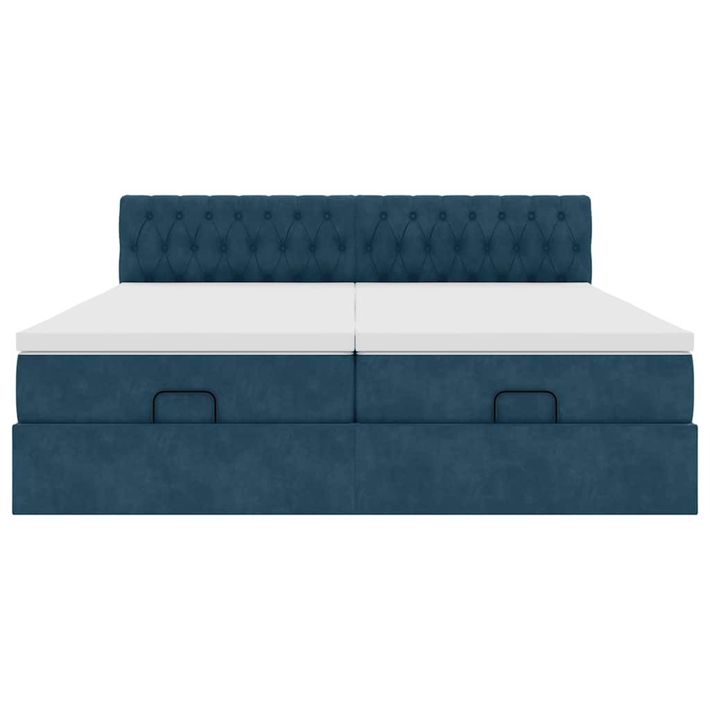 Struttura Letto Pouf con Materassi 160x200 cm Velluto | homemem39
