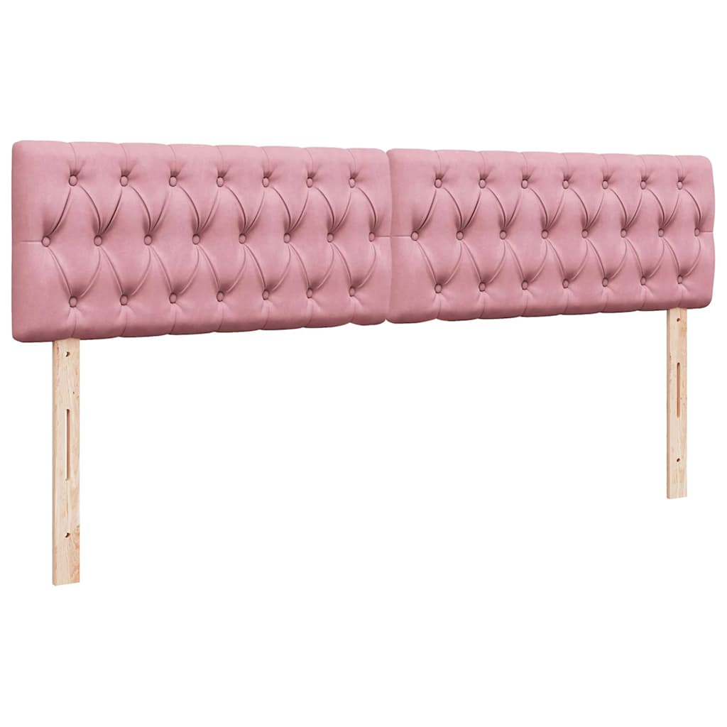 Struttura Letto Pouf con Materassi Rosa 160x200 cm Velluto | homemem39