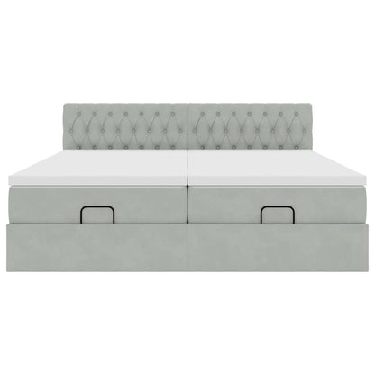 Struttura Letto Pouf con Materassi 180x200 cm Velluto - homemem39