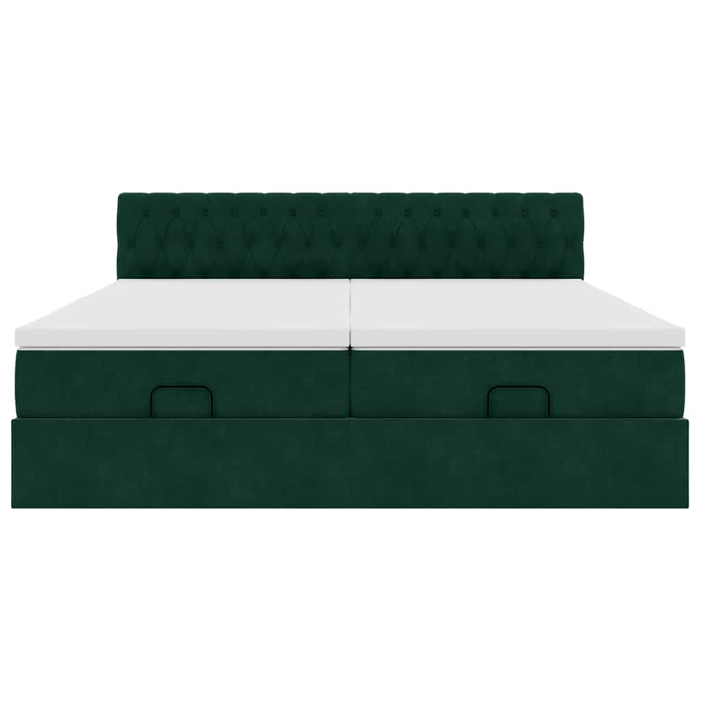 Struttura Letto Pouf con Materassi 180x200 cm Velluto