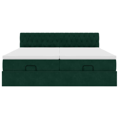 Struttura Letto Pouf con Materassi 180x200 cm Velluto