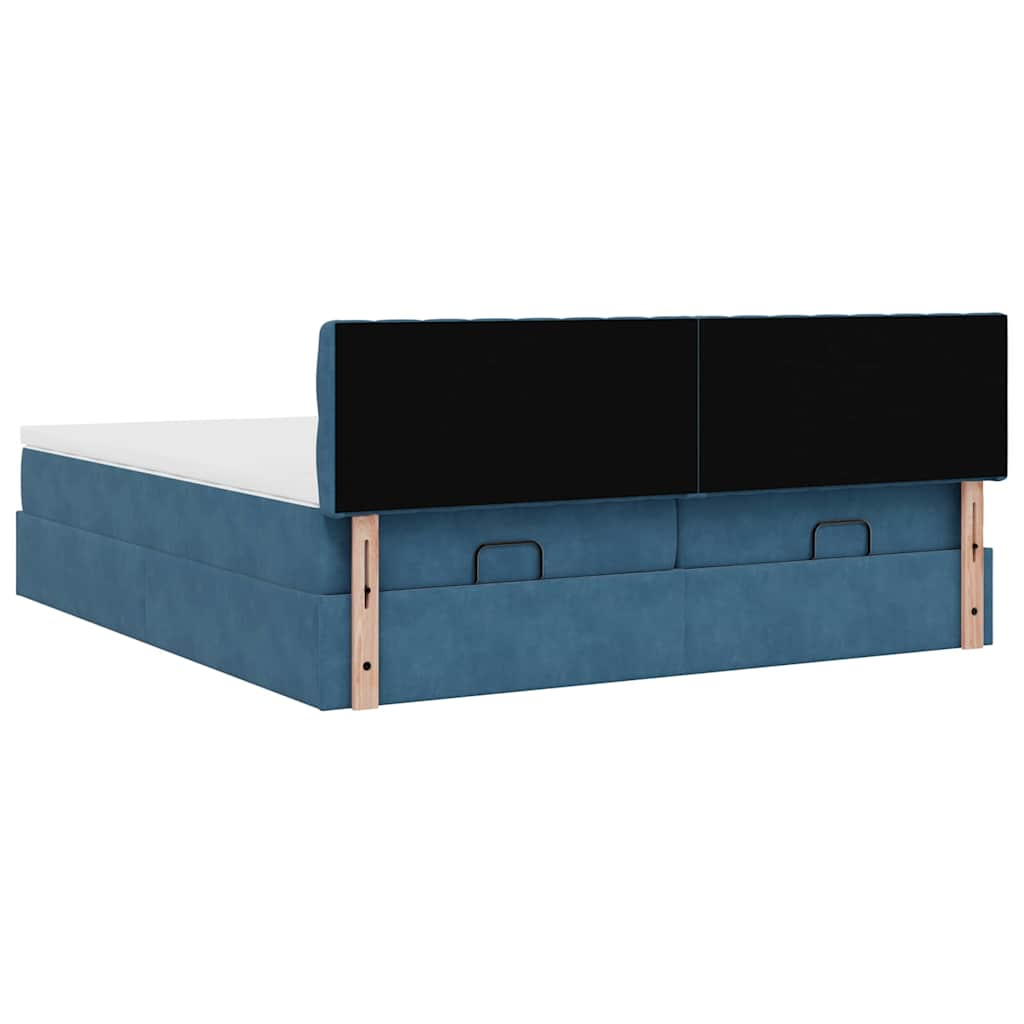 Struttura Letto Pouf con Materassi 180x200 cm Velluto