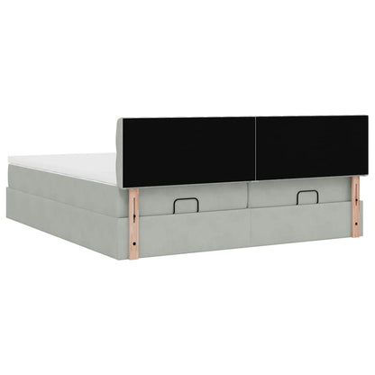Struttura Letto Pouf con Materassi 200x200 cm Velluto
