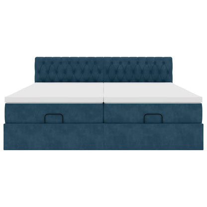Struttura Letto Pouf con Materassi 200x200 cm Velluto | homemem39