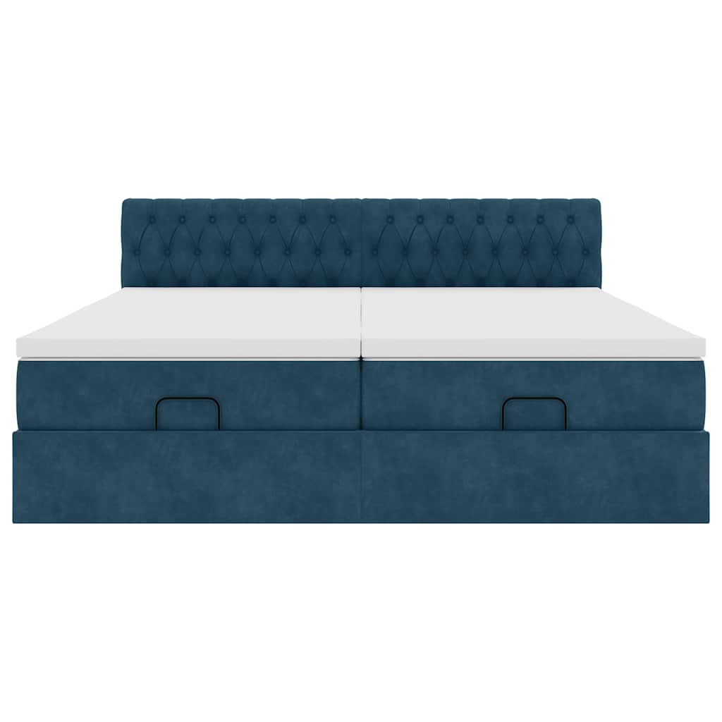 Struttura Letto Pouf con Materassi 200x200 cm Velluto