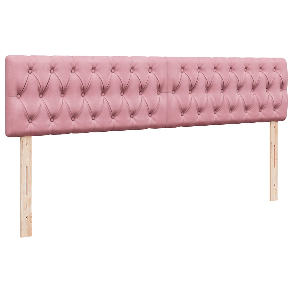 Struttura Letto Pouf con Materassi Rosa 200x200 cm Velluto - homemem39