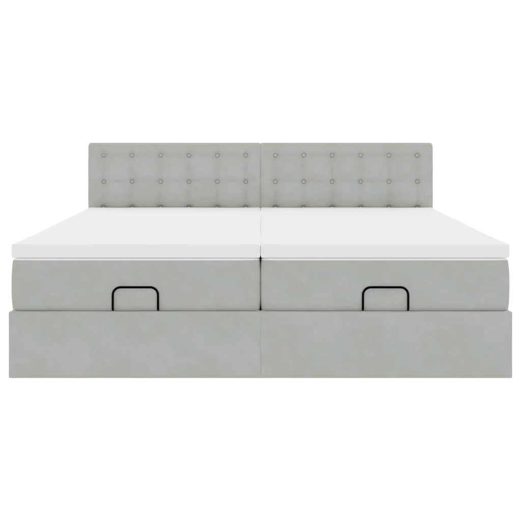 Struttura Letto Pouf con Materassi 160x200 cm in Velluto