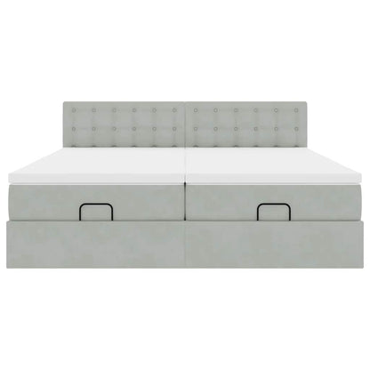Struttura Letto Pouf con Materassi 160x200 cm in Velluto