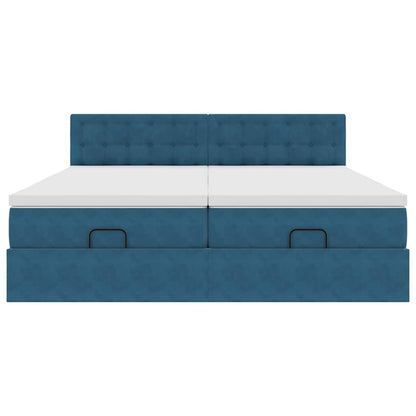 Struttura Letto Pouf con Materassi 160x200 cm Velluto