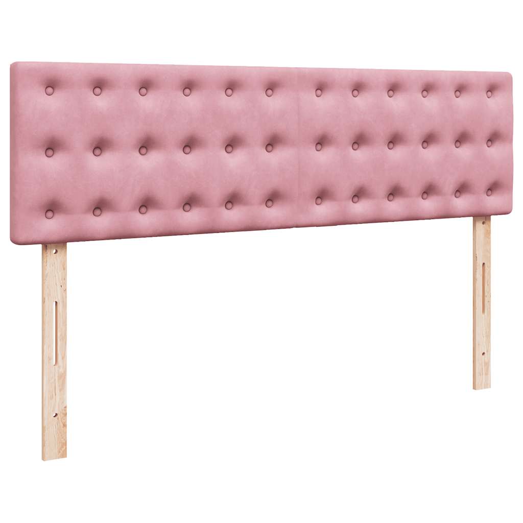 Struttura Letto Pouf con Materassi Rosa 160x200 cm Velluto | homemem39