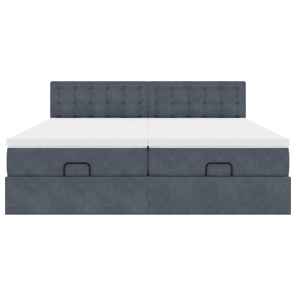 Struttura Letto Pouf con Materassi 180x200 cm Velluto