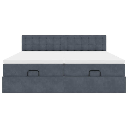 Struttura Letto Pouf con Materassi 180x200 cm Velluto