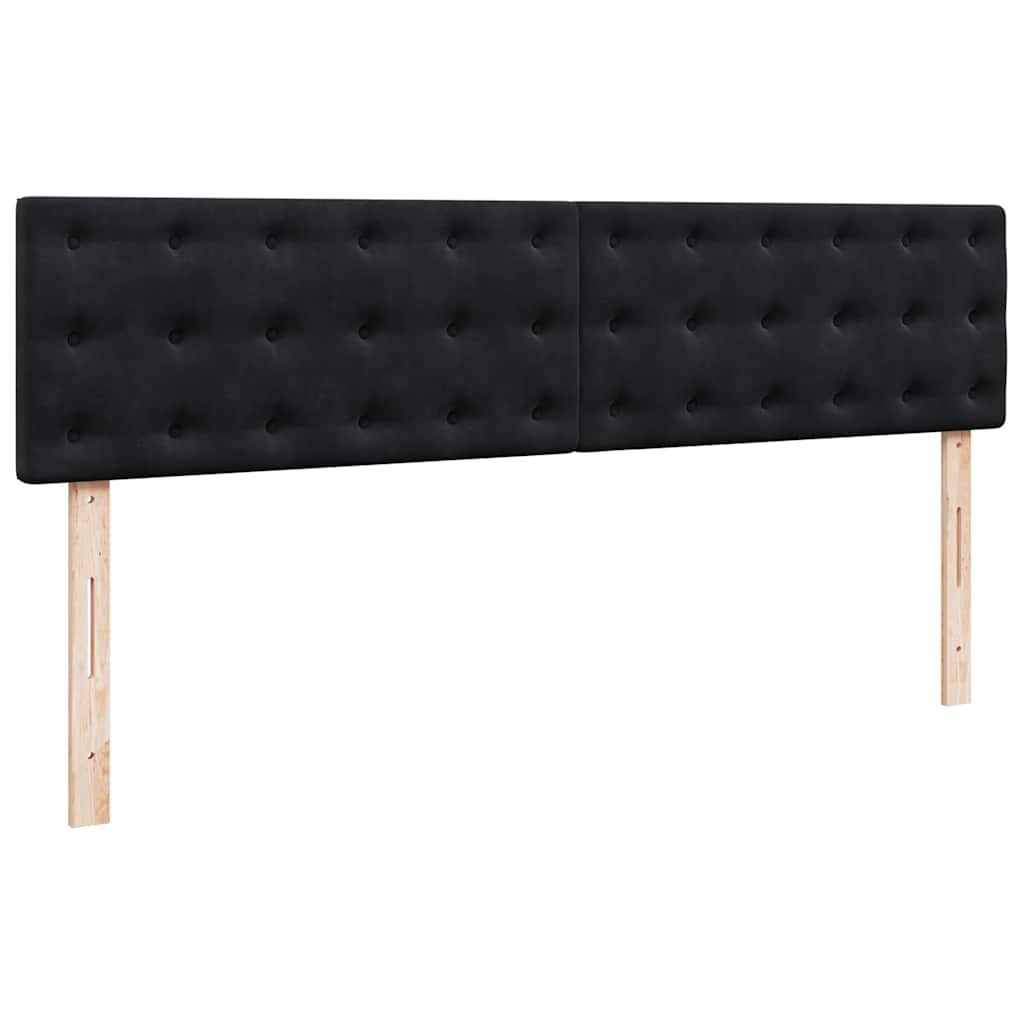 Struttura Letto Pouf con Materassi Nero 180x200 cm in Velluto - homemem39