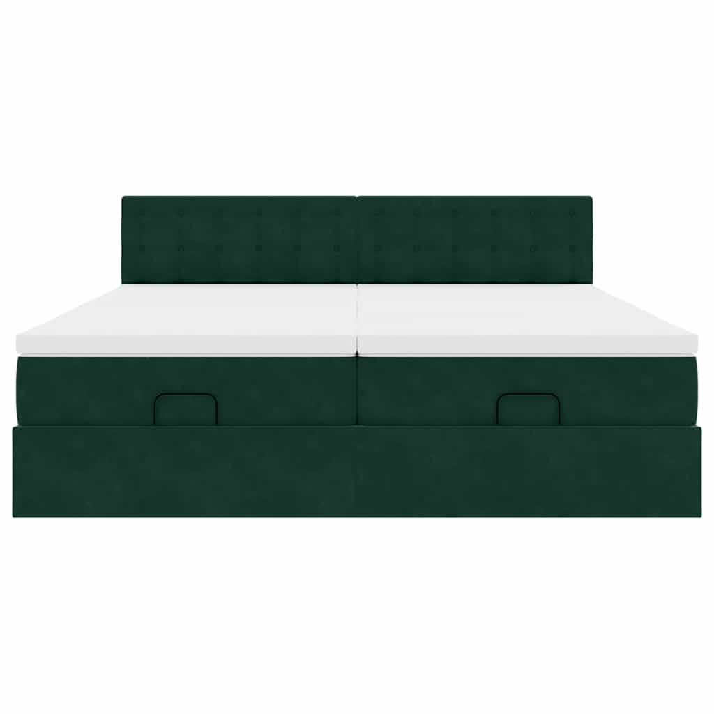 Struttura Letto Pouf con Materassi 180x200 cm Velluto