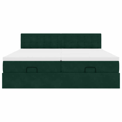 Struttura Letto Pouf con Materassi 180x200 cm Velluto