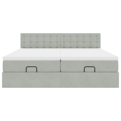 Struttura Letto Pouf con Materassi 200x200 cm Velluto - homemem39