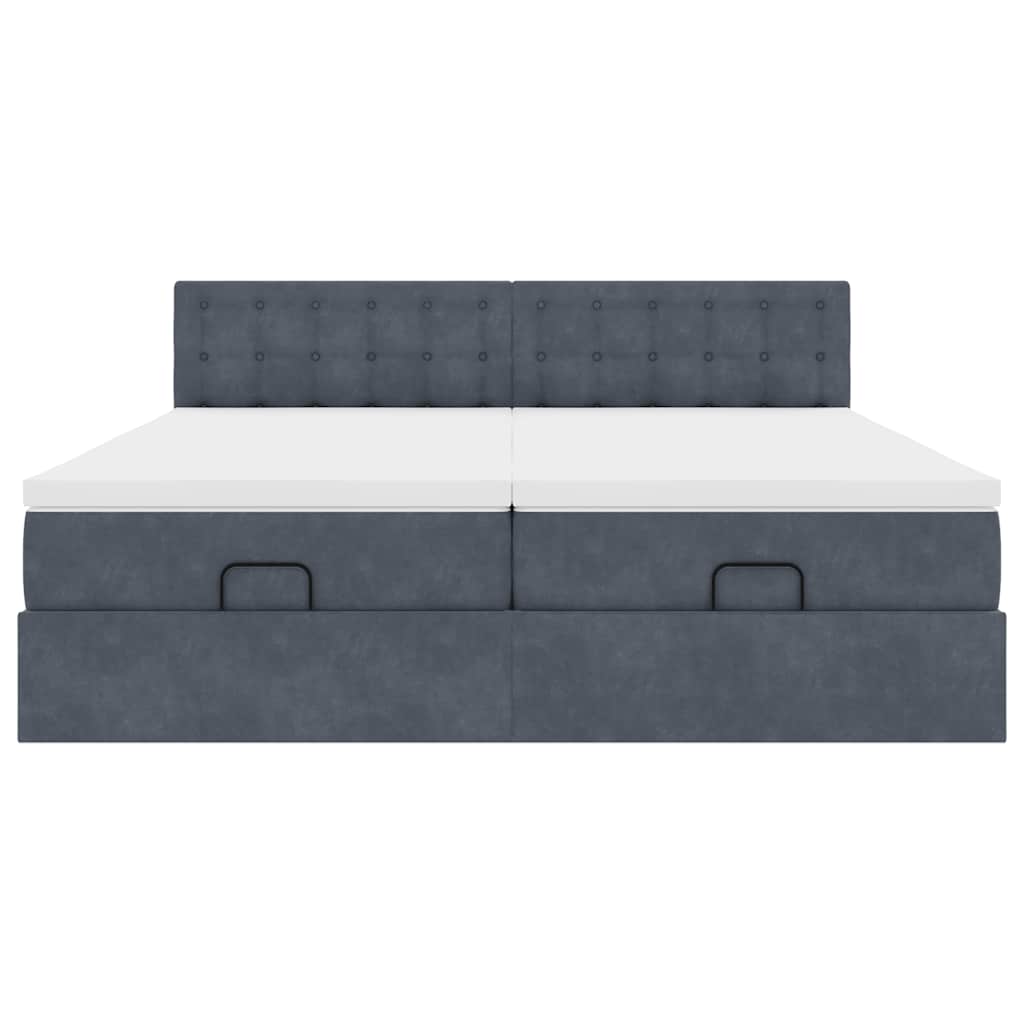 Struttura Letto Pouf con Materassi 200x200 cm Velluto