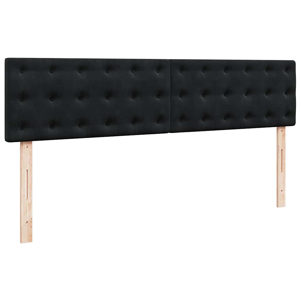 Struttura Letto Pouf con Materassi Nero 200x200 cm Velluto