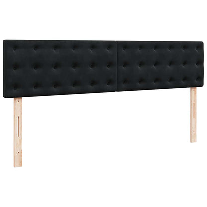 Struttura Letto Pouf con Materassi Nero 200x200 cm Velluto