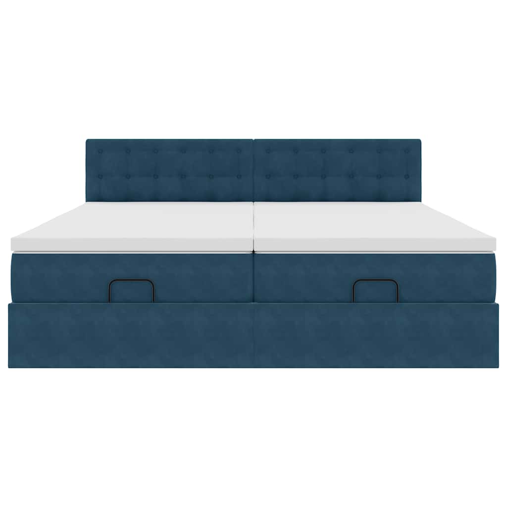 Struttura Letto Pouf con Materassi 200x200 cm Velluto | homemem39