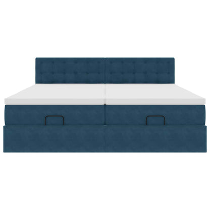 Struttura Letto Pouf con Materassi 200x200 cm Velluto | homemem39