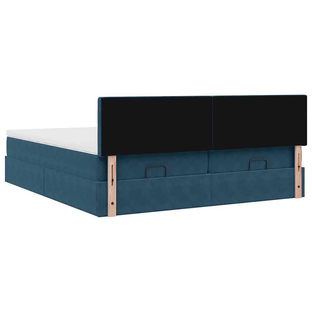 Struttura Letto Pouf con Materassi 200x200 cm Velluto | homemem39
