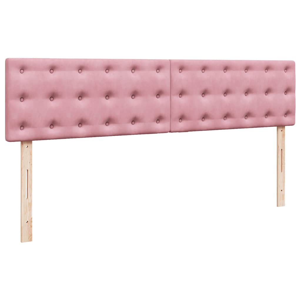 Struttura Letto Pouf con Materassi Rosa 200x200 cm Velluto - homemem39