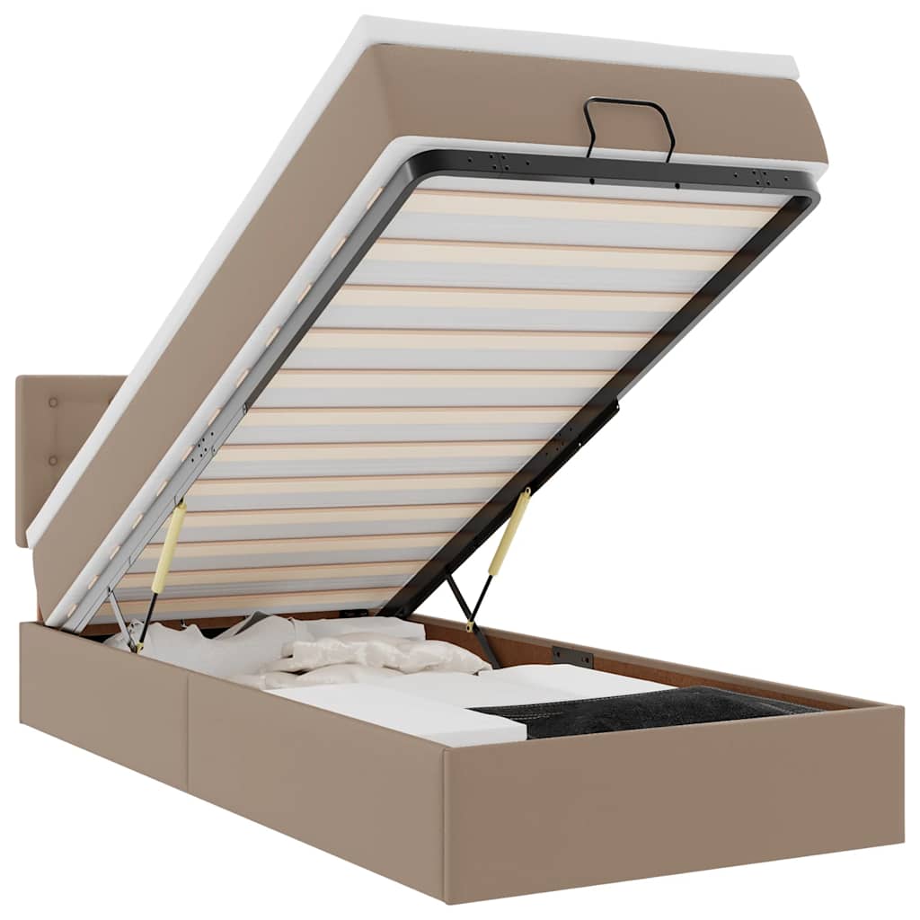 Struttura Letto Pouf con Materasso 90x190 cm Similpelle