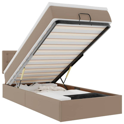 Struttura Letto Pouf con Materasso 90x190 cm Similpelle