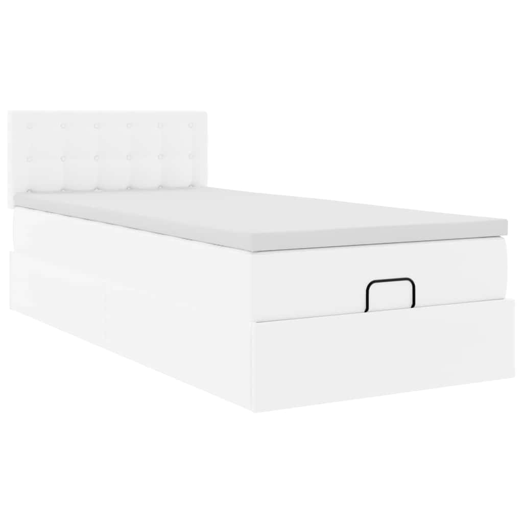 Struttura Letto Pouf con Materasso 90x200 cm Similpelle | homemem39