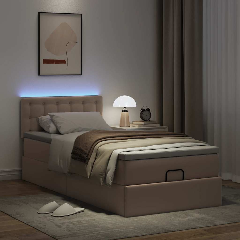 Struttura Letto Pouf con Materasso 90x200 cm Similpelle | homemem39