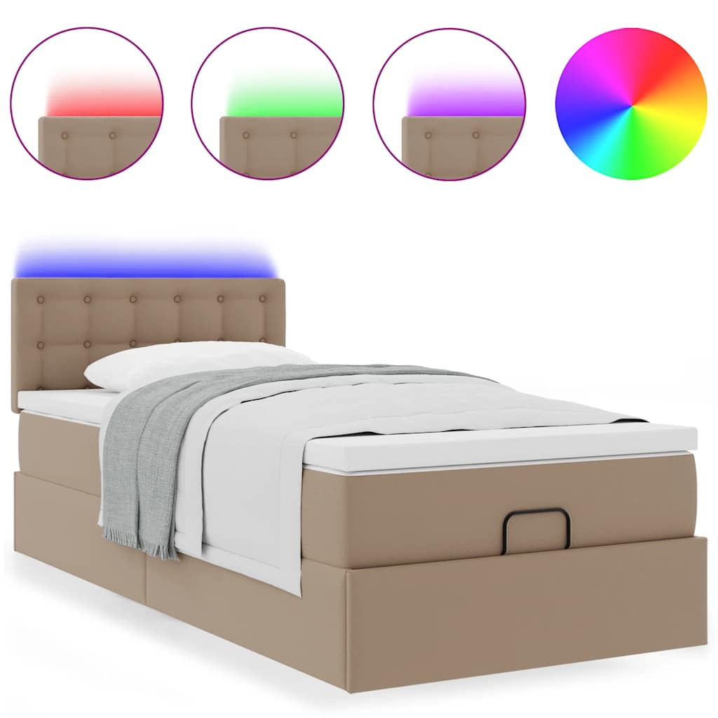 Struttura Letto Pouf con Materasso 90x200 cm Similpelle | homemem39