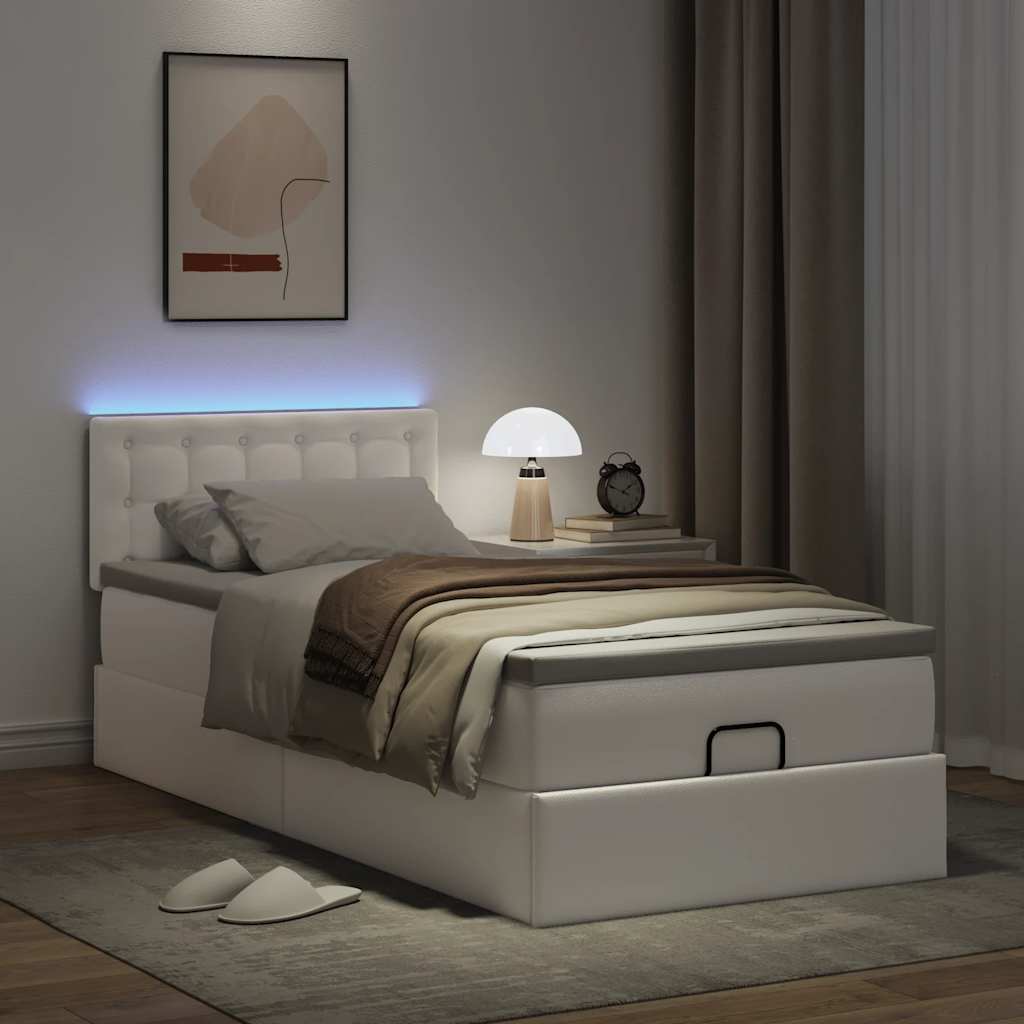 Struttura Letto Pouf con Materasso 100x200 cm Similpelle | homemem39
