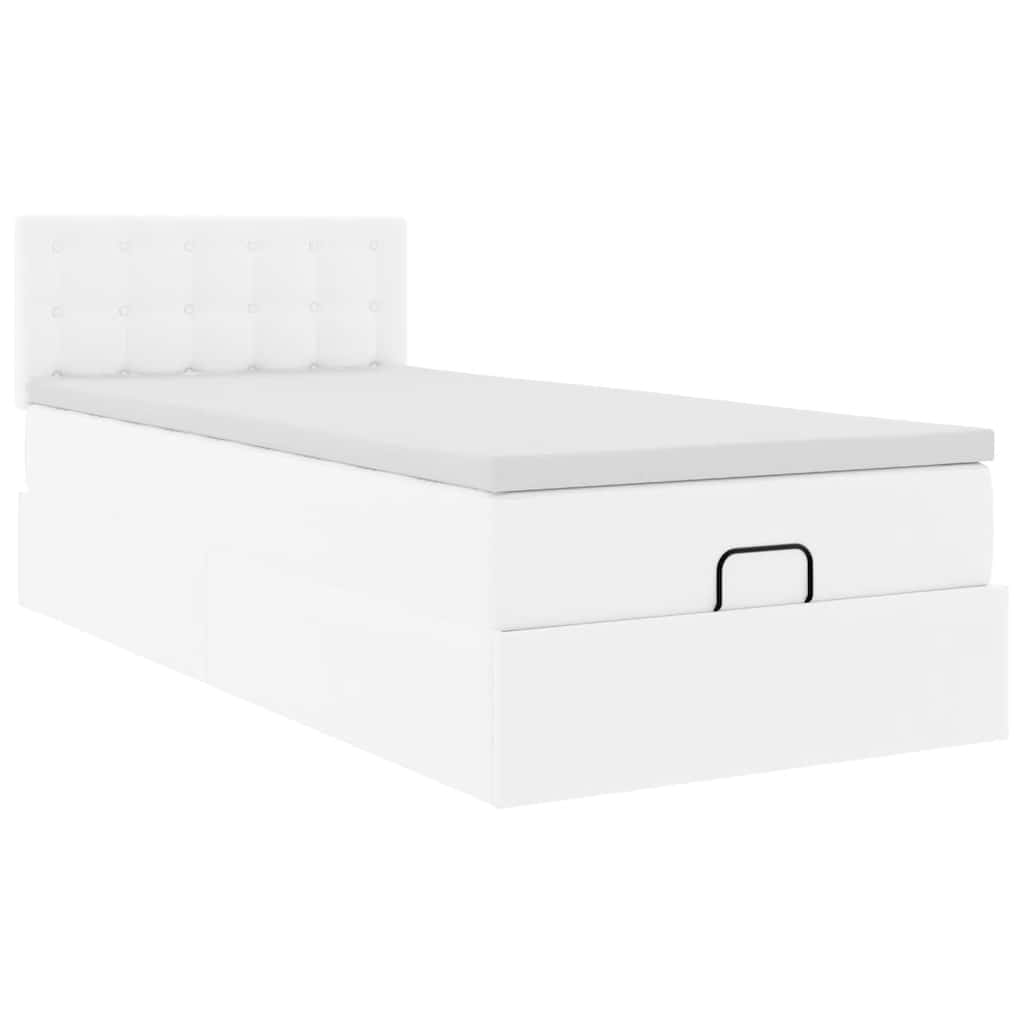 Struttura Letto Pouf con Materasso 100x200 cm Similpelle