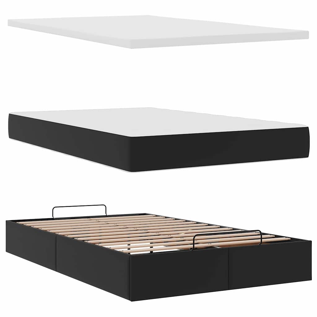 Pouf Letto con Materassi e LED Nero 120x190 cm Similpelle | homemem39