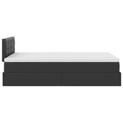 Pouf Letto con Materassi e LED Nero 120x190 cm Similpelle - homemem39